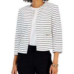 Kasper’s Striped lined White and Black Jacket